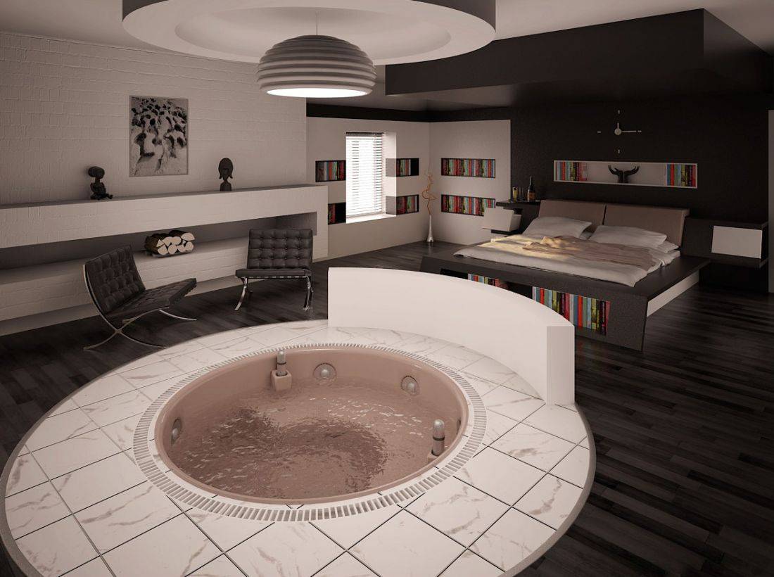 10 mẫu thiết kế phòng tắm hòa nhập với không gian ngủ năm 2022 - CafeLand.Vn